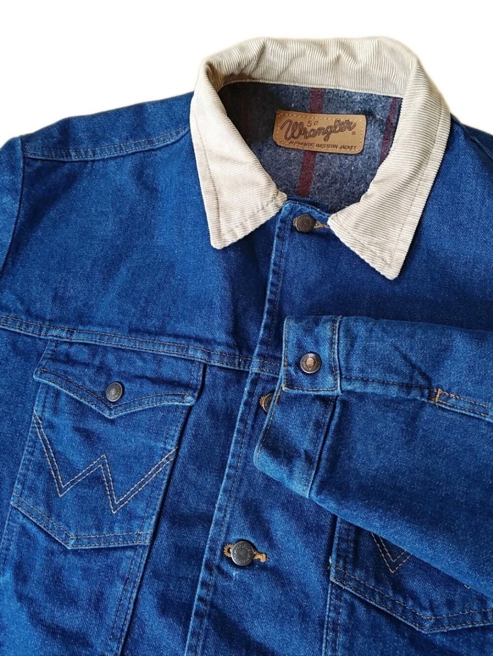 Wrangler Oversized 2X/3X Trucker Jean Jacket Blanket Lined Button Vintage Men 54